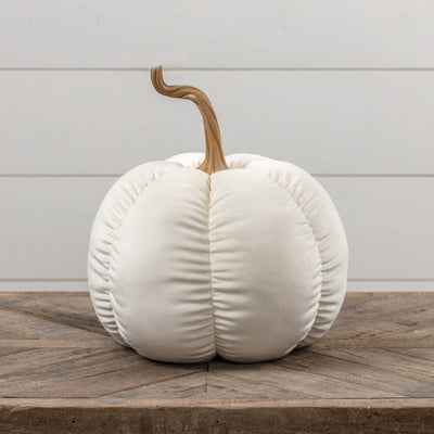 14.5" Off White Fabric Pumpkin